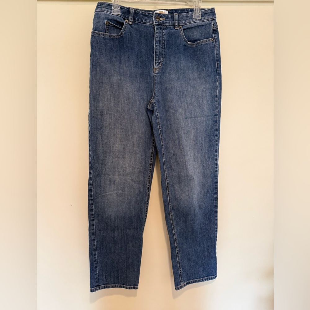 Talbots Medium Wash Blue Straight Leg Denim Jeans, size 12